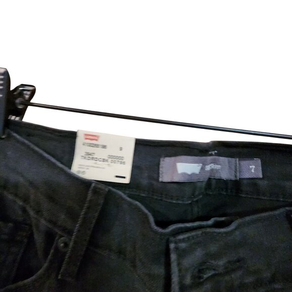 Levis Womens 524 Skinny Jeans Ultra Low Rise Black Denim Size 7 - Picture 3 of 5